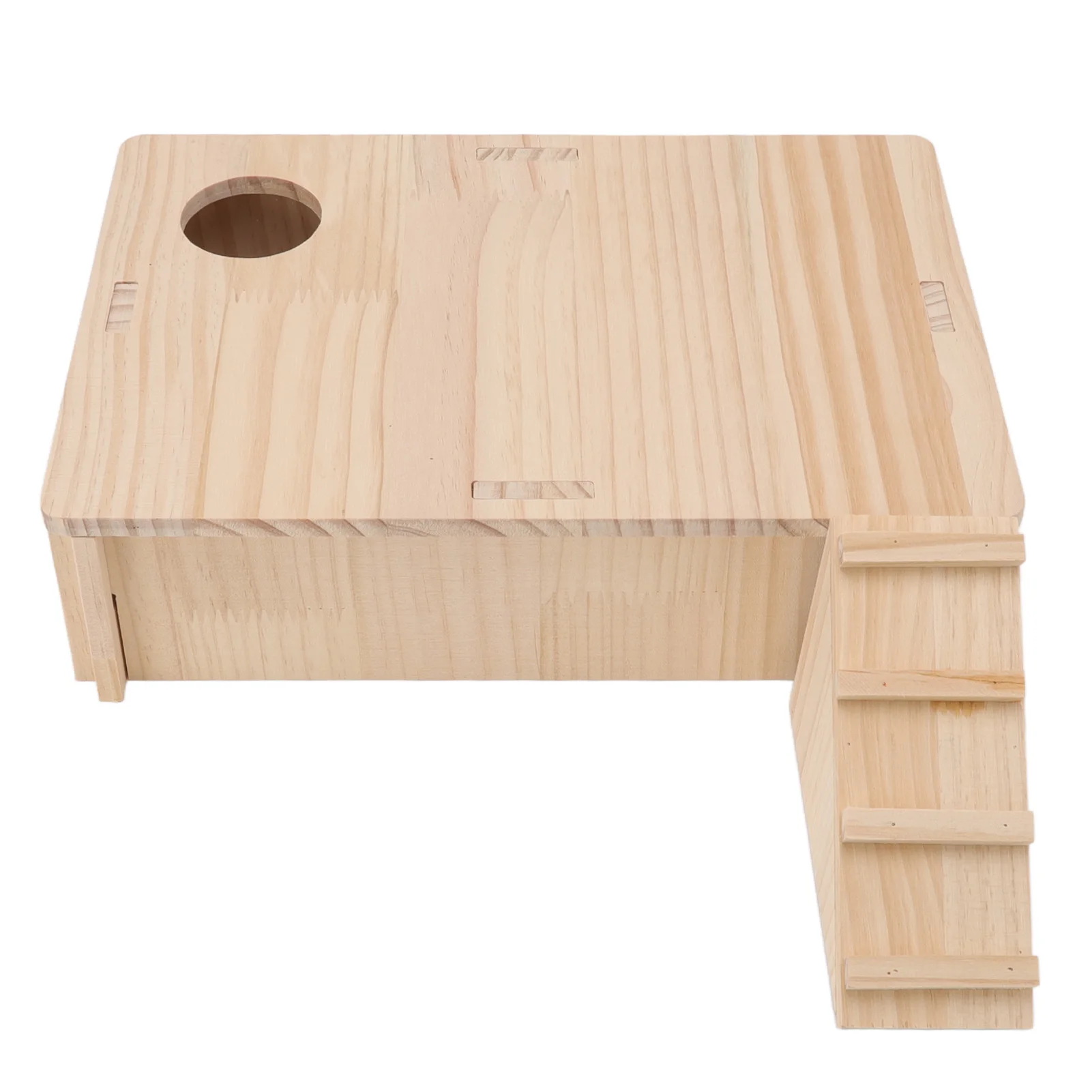 Hamster Platform House Multi Rooms Wooden Small Pet Hideout Hut with Ladder for Golden Bear Guinea Pig Accessory