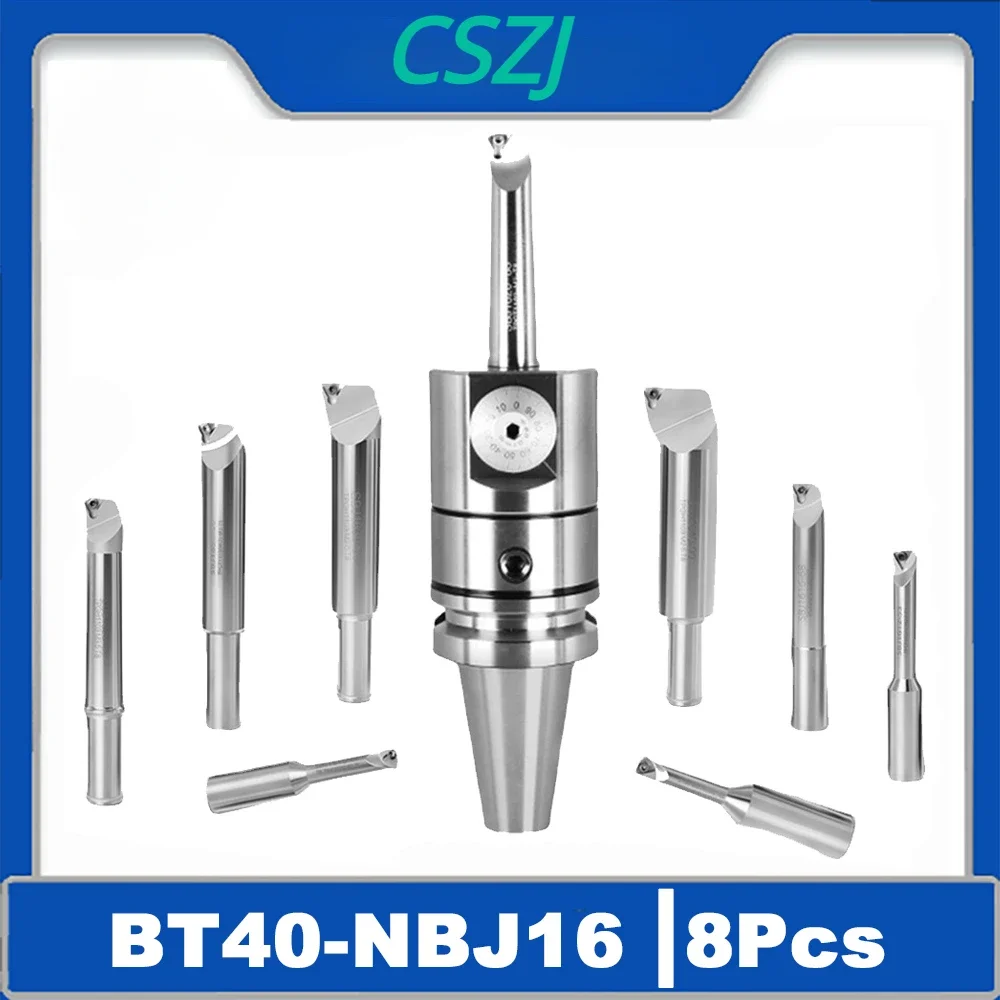 NBJ16 Boring Head BT30 BT40 NT30 NT40 MT4 MT5 MT6 SK30 SK40 R8 C20 CAT40 BT50 NT50 Tool Holder 8pcs Boring Tool Rod