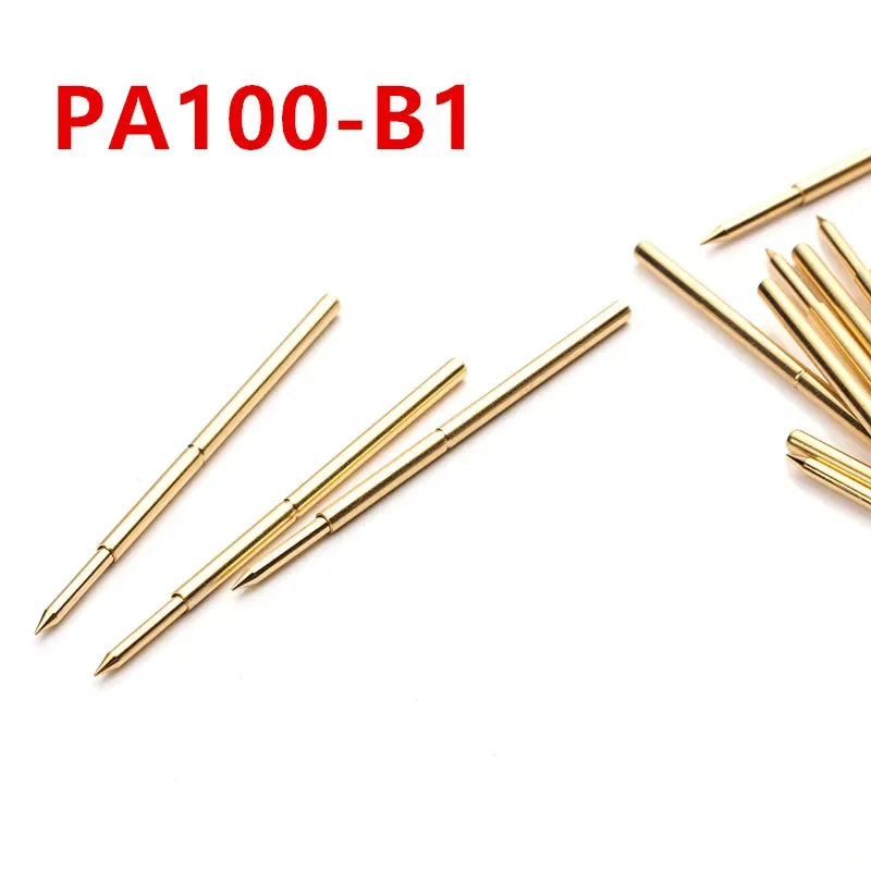 100PCS/Pack Gold Plated PA100-B1 Pointed Spring Test Pin Outer Diameter 1.36mm Length 33.35mm For Testing