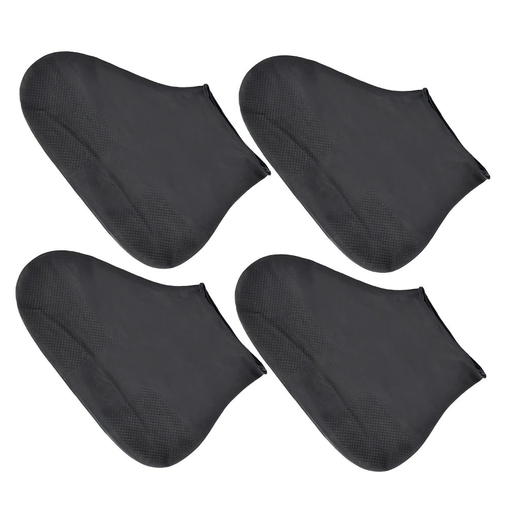 

2 Pairs Rain Boot Covers Waterproof Shoe Protectors for Men Women Disposable Latex Overshoe Booties Sneakers Boots Rainy Snowy