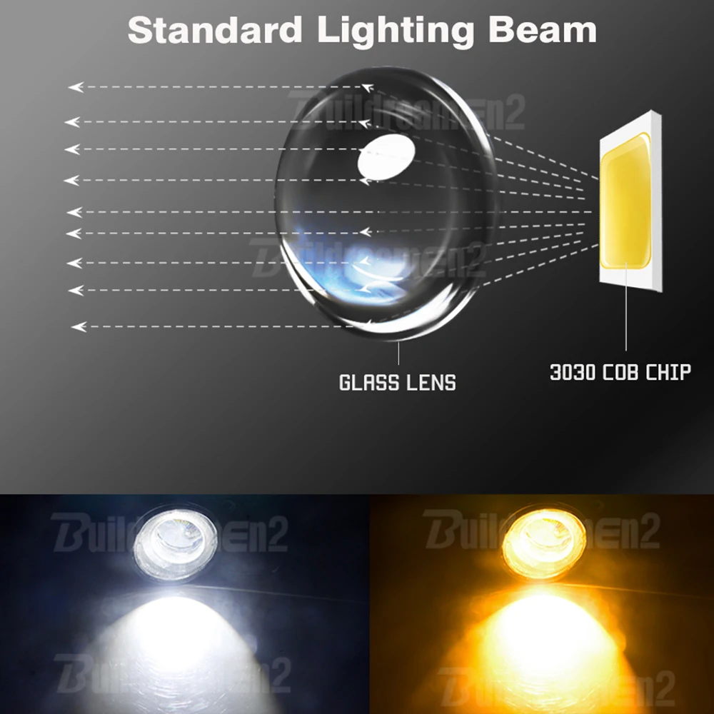 2 X 30W 8000LM Car Angel Eye Fog Light Assembly For Volkswagen VW Golf Mk6 2009-2013 LED Fog DRL Daytime Running Lamp 9006 12V image 5