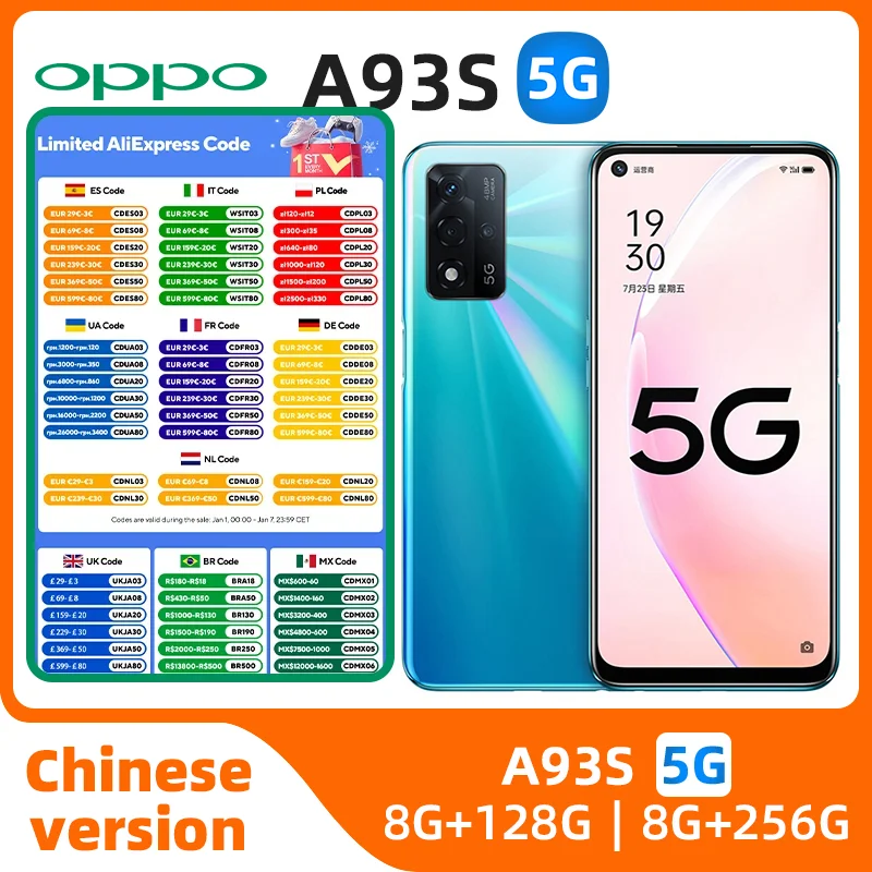 oppo A93s 5G Android 6.5 inch 8GB RAM 256GB ROM Unlocked All Colours in Good Condition Original used phone