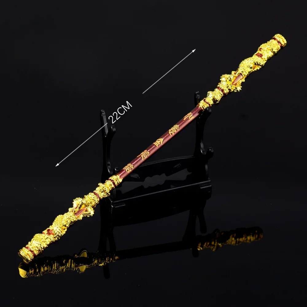 22cm Black Myth: WuKong Weapon Sun Wukong Monkey King Game Anime Exquisite Metal Swords Desktop Decoration Ornaments Toys Kids