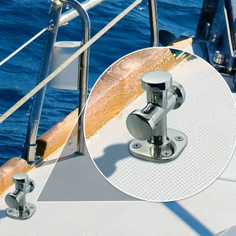 PolarLander Stainless Steel Single Cross Bollard Heavy Duty Cleat Hardware for Boat Yacht Marine 1 Pc Accessories