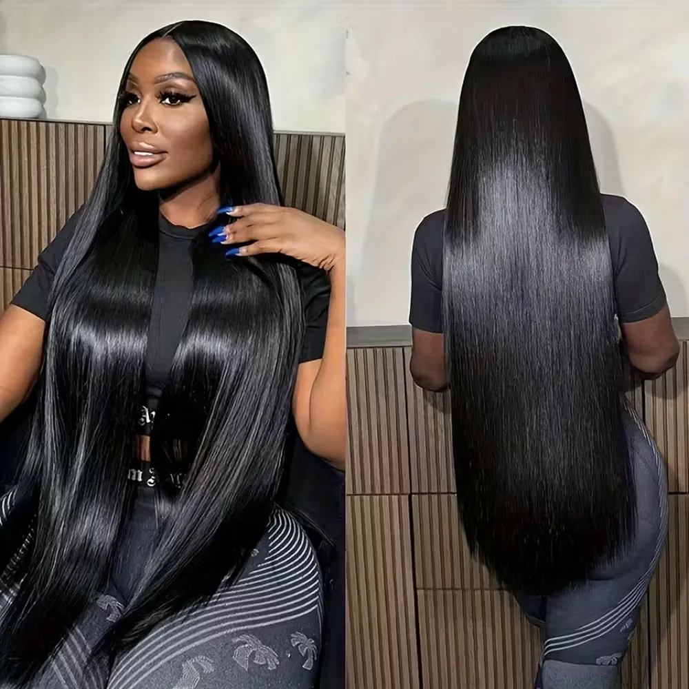 250% Density 40 Inch Human Hair Wig 13x4 Lace Front Wigs Human Hair Straight Human Hair Wig  HD Transparent Lace Frontal Wigs