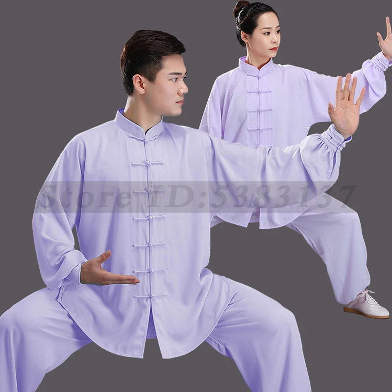 Long Sleeved Chinese Tai Chi Uniform Oversize Wushu Kung Fu Clothing Adults Martial Arts Wing Chun Suit Morning Exercise Costume