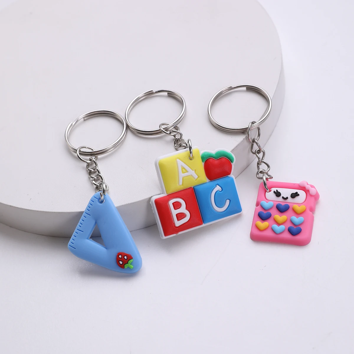 Mini Bonito PVC Papelaria Keychain, Favores Do Partido, Prêmios Sala De Aula, Aniversário e Presente De Natal, 30pcs