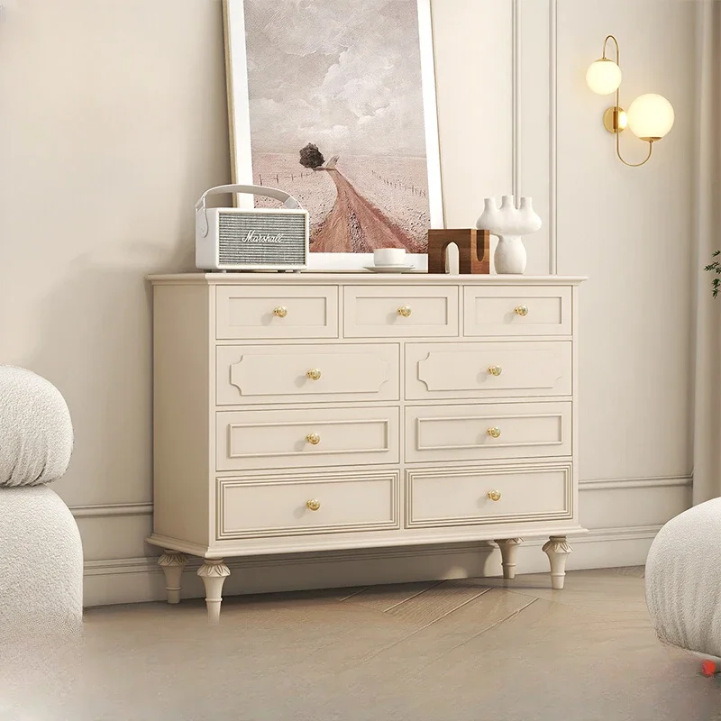 

Living Room Chest of Drawers Solid Wood 9 Chest of Drawers Bedroom Wall Storage Cabinet Entrance Cabinet