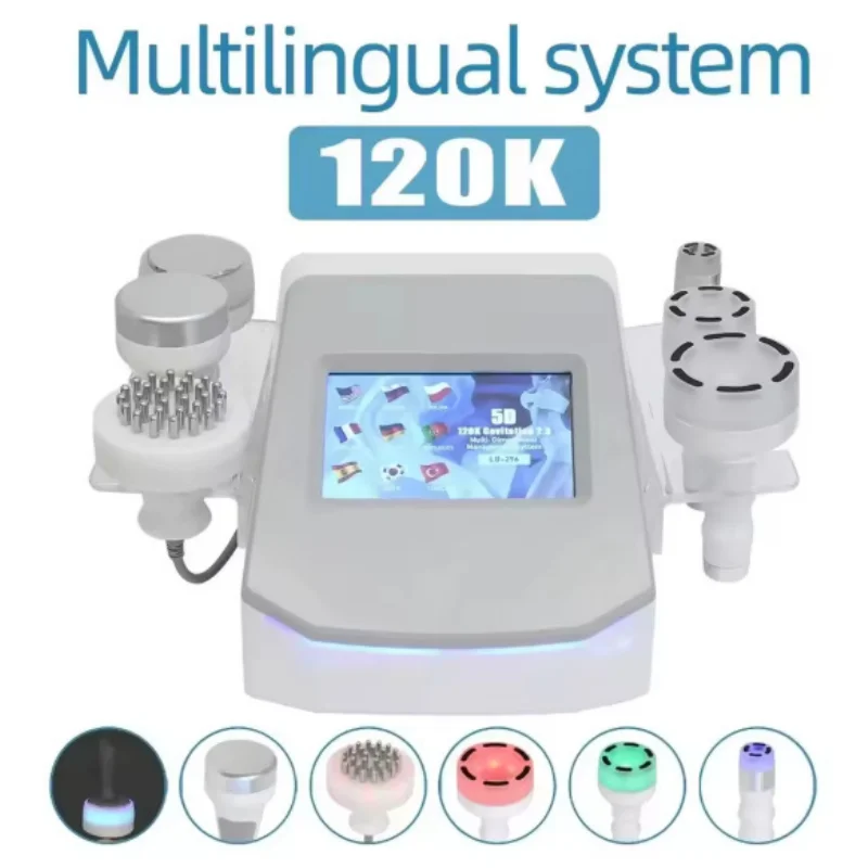 

New 6 in 1 Negative Pressure 120K Beauty Instrument RF Heating Vibration Body Slim Face Lift Body Massage Beauty Instrument
