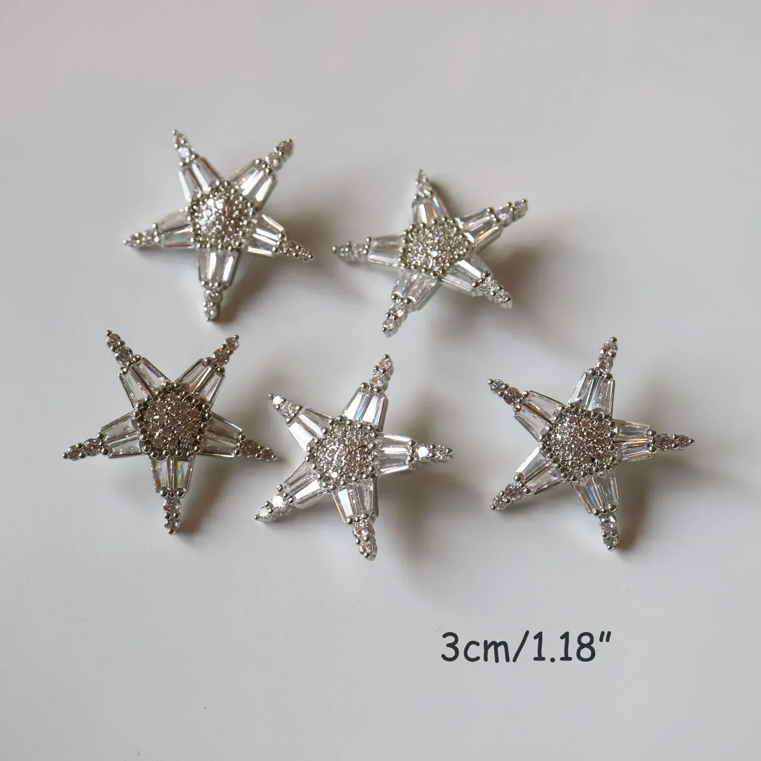 5pcs/lot Shining crystal star buttons Cubic zirconia button for shirt Decorative CZ sewing   cashmere Knit cardigan