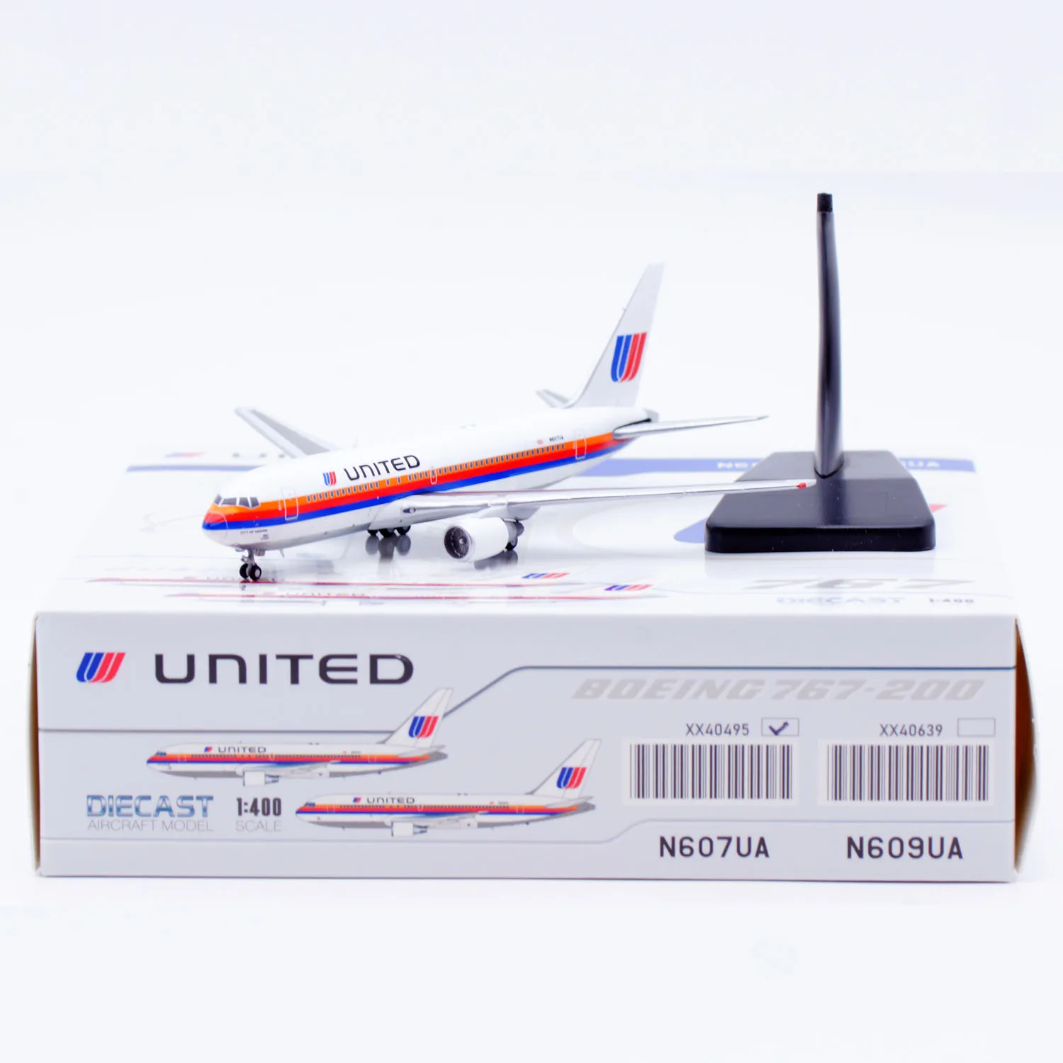 xx40495-alloy-collectible-plane-gift-jc-wings-1-400-united-airlines-boeing-767-200-diecast-aircraft-jet-model-n607ua-with-stand