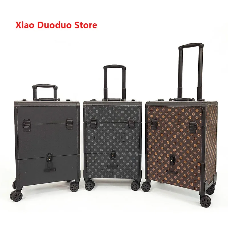 Professional Manicure Suitcase Luxury Travel Aesthetic Suitcases Multifunctional Large Capacity Makeup Trolley Case Customized