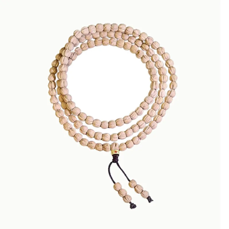 

High Density Smooth Grain Lotus Pile 108 Beads Tibetan Style Wenwan Long Bracelet Necklace Gifts