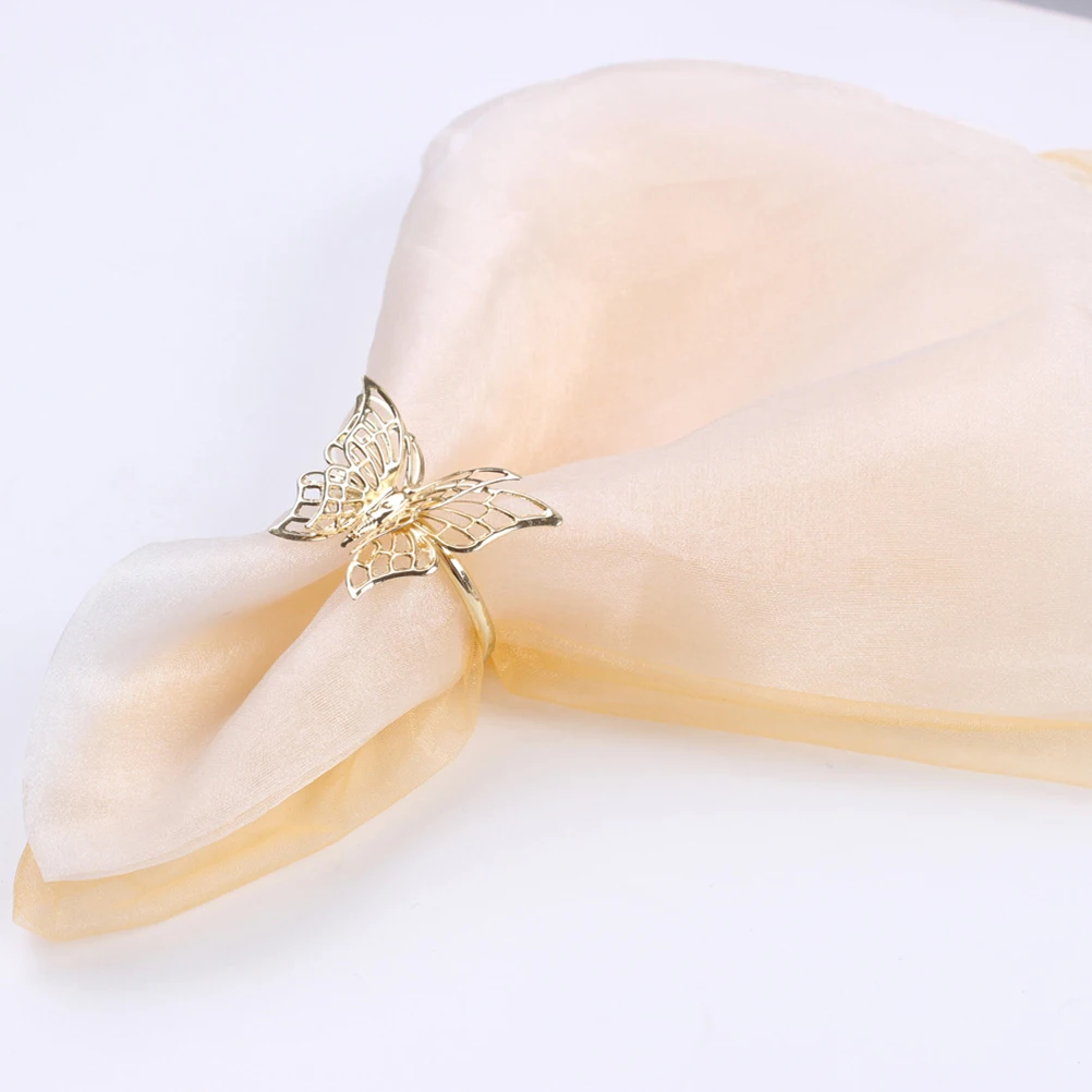 

4Pcs Napkin Rings Elegant Table Decorations for Bridal Shower Wedding Party Christmas Formal Dinners