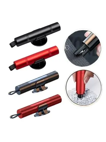 2-in-1 Car Safety Hammer Emergency Window Breaker Seat Belt Cutter Escape Rescue Tool Compact Glass Shatter Device Car Accessory
