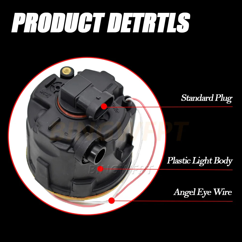 تصفيف السيارة الجبهة الملاك العين أضواء الضباب مصباح لنيسان تيدا 2007 2008 2009 2010 2011 2012 LED عدسة الضباب مصباح قيادة DRL 12 فولت H11