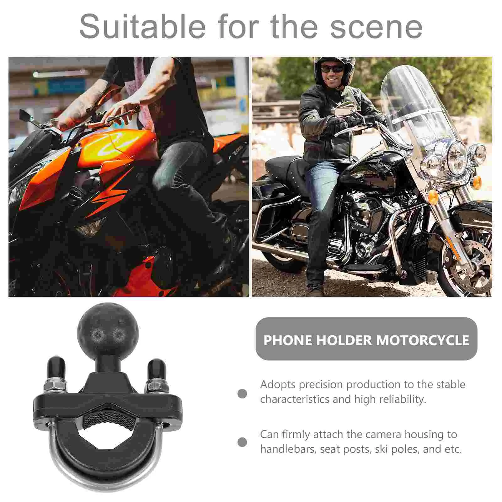 Bracket Mirror Base Phone Holder Cell Stand Bicycle Mount Handlebar Metal Abs Bike