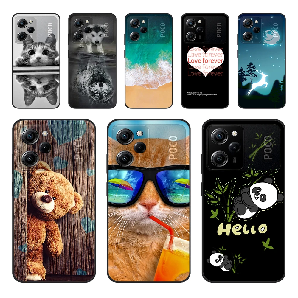 For Xiaomi Poco X5 5G Case Fashion Silicone TPU Soft Cover Phone Case for Xiaomi Poco X5 Pro Back Cover POCOX5 X5Pro Bumper 2023