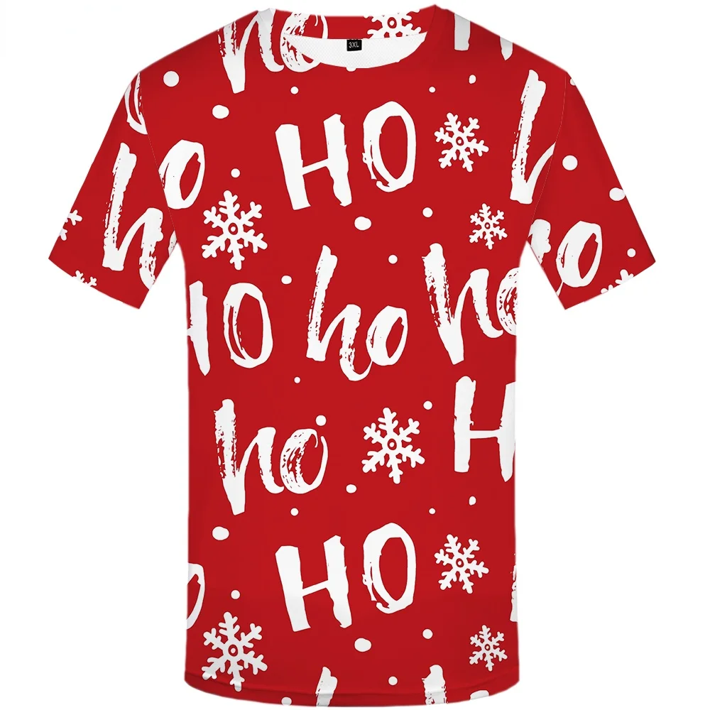 

Christmas Anime Clothing T-shirt Red 3D HD Harajuku Print Street Hip-hop Casual Loose Oversized Round Neck Short Sleeve T-shirt
