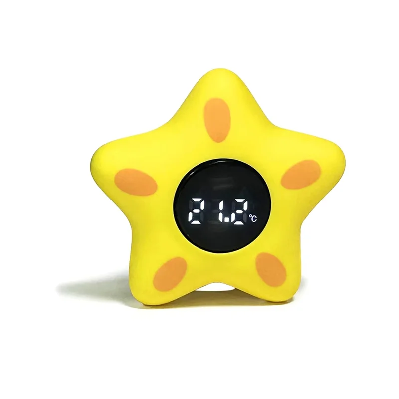 A30F-Baby Bath Temperature Gauge, Yellow Pentagram, Electronic, IP67 Waterproof, Quick & Accurate Measurement