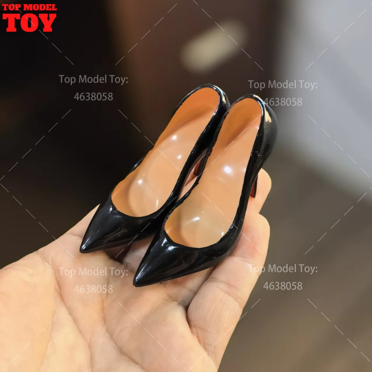 1/4 스케일 블랙 팁 파인 하이힐 속이 빈 신발 모델 SD/BJD 군인 액션 피규어 바디 인형 장난감