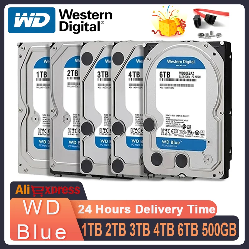 Western Digital 1TB 2TB 3TB 4TB 6TB WD Blue PC Internal Hard Drive HDD SATA 6 Gb/s, 64 MB Cache 3.5