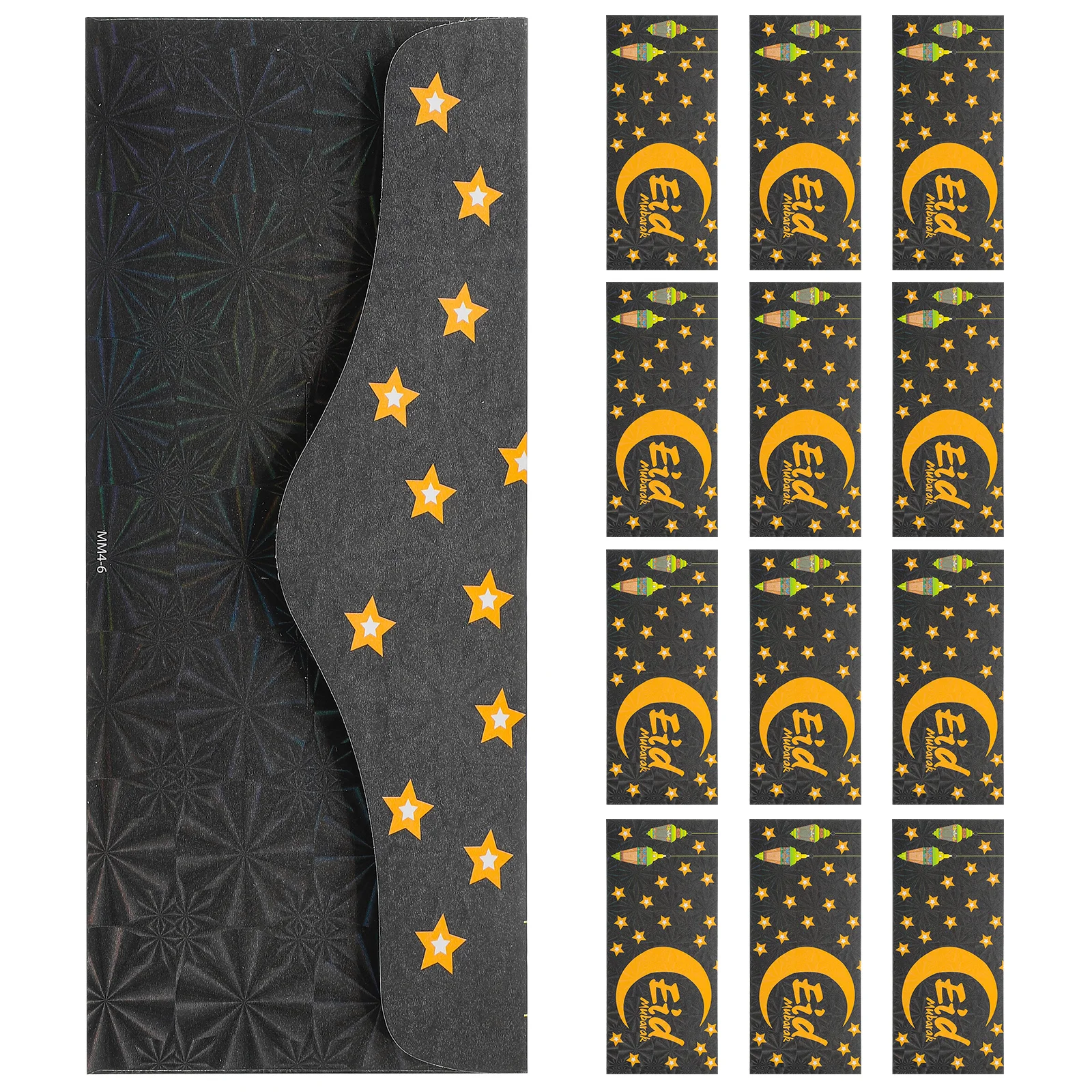 

12Pcs Eid Mubarak Envelopes Red and Gold Foil Design Festive Cash Gift Packaging Muslim Celebration Party Filler Unique Holiday