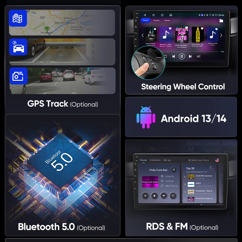 راديو سيارة AWESAFE AI 4G LTE لاسلكي CarPlay أندرويد لسيارة Toyota Tacoma 2005 2006 2007 2008 2009-2015 GPS Navi BT DSP RDS FM