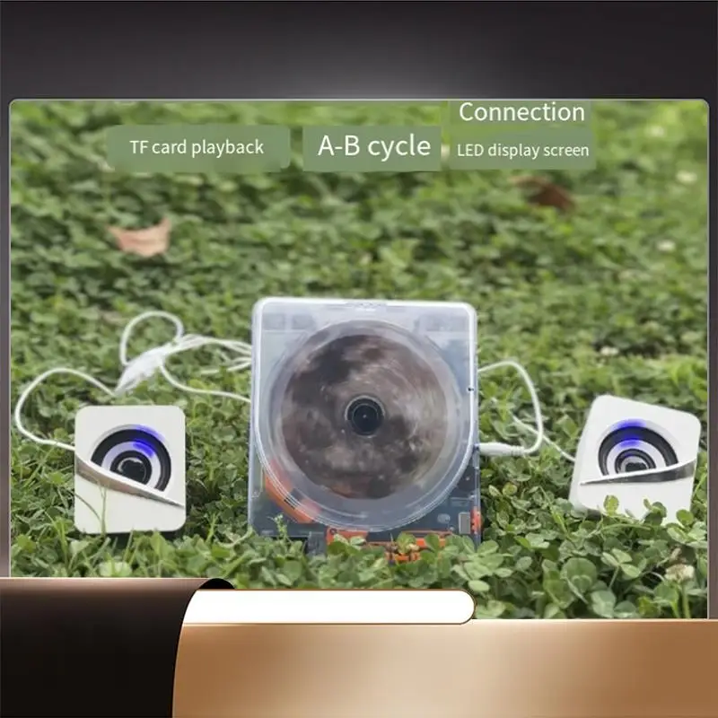 

CD Disc Album Portable Transparent CD Player English Learning Repeater MP3 Player Music CD Player-X64A
