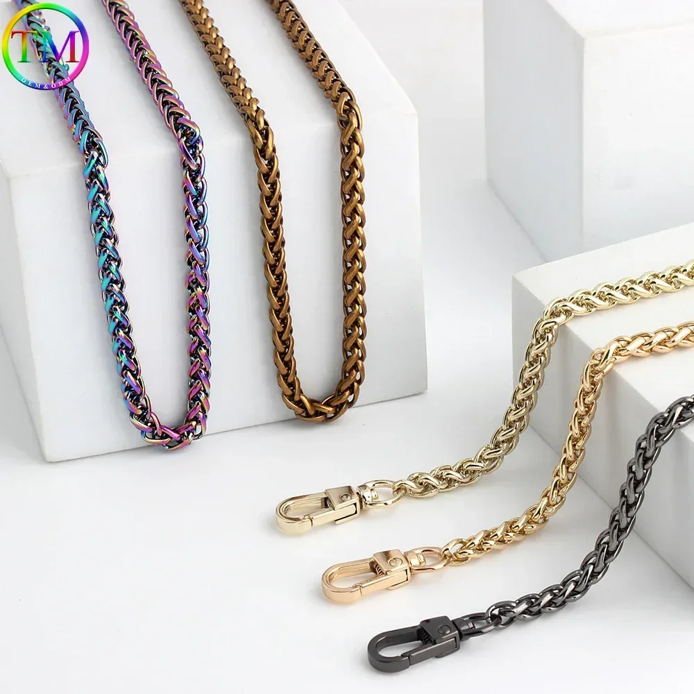 60CM Long 6MM Width Metal Bag Chain Strap Lantern Chain With Hook For Women Bag Crossbody Shoulder Handle Wrap Chain Replacement