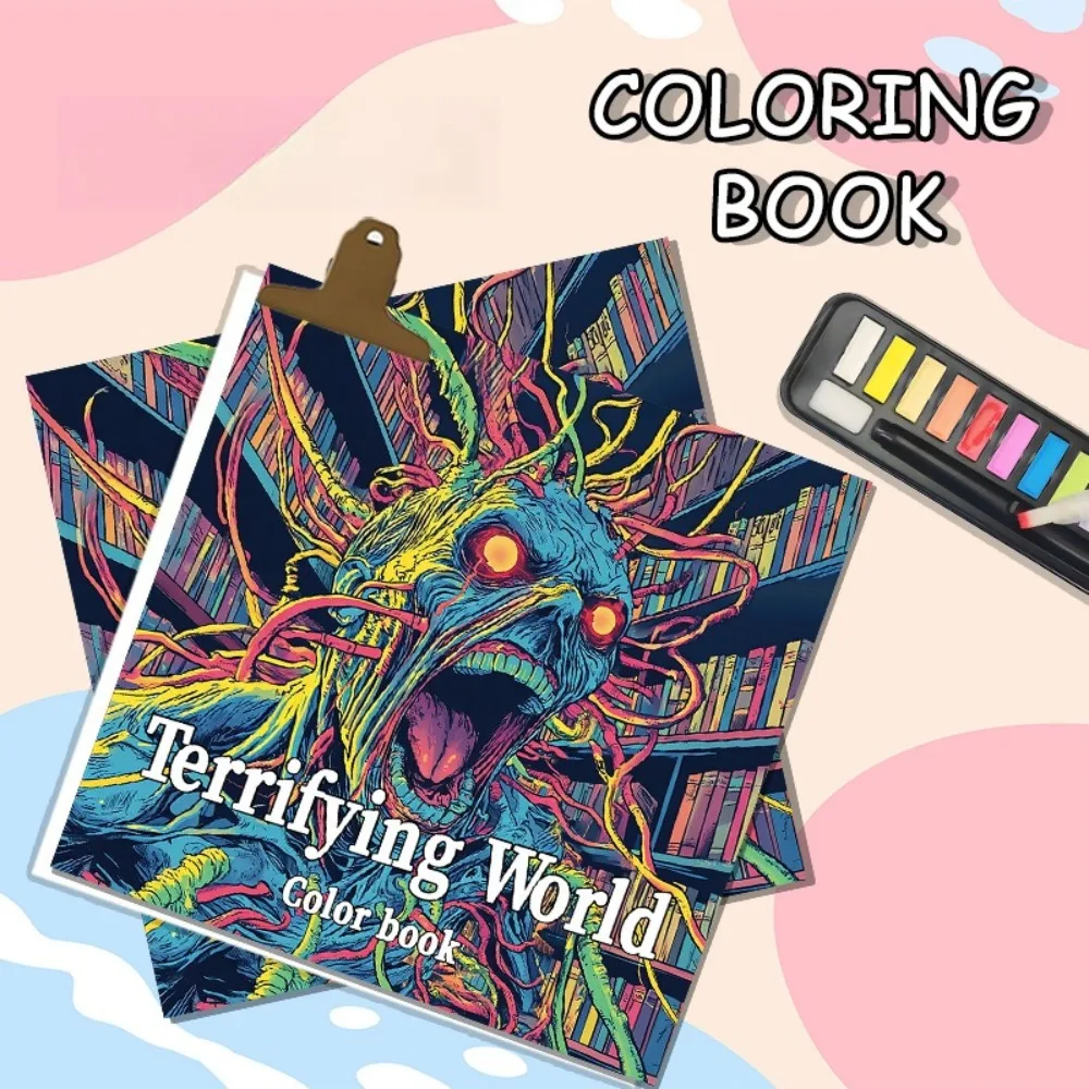 

20 New Cross-border Coloring Books Coloring Books Adult Painting Books Coloring Books Children's Horror World Products