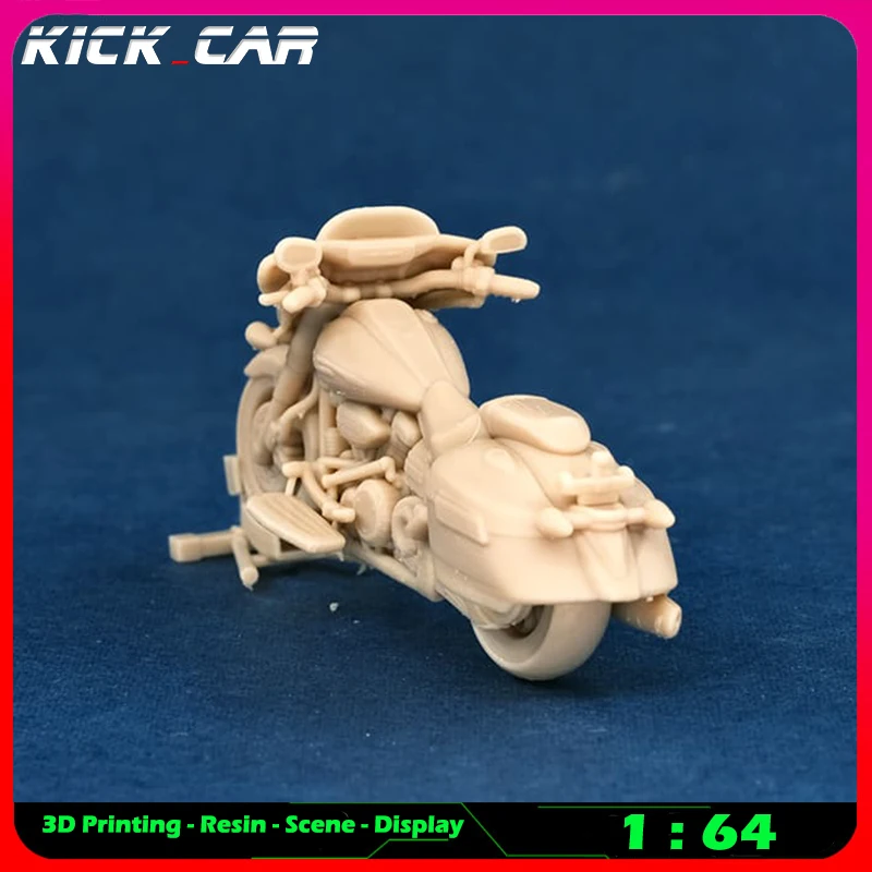 Kicarmod 1/64 Motorrad (ohne Jiffy-Ständer) Modellauto Diorama ungefärbtes Harz Garage Szene Dekoration Simulation Szene Spielzeug – Detail 3