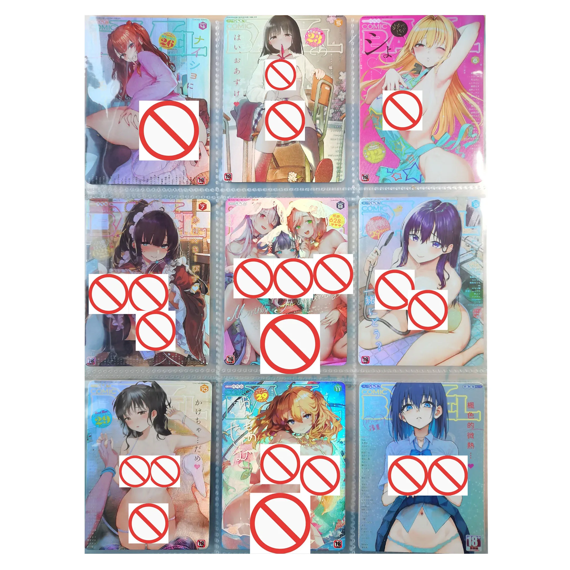 

9Pcs/set Diy Self Made Goddess Story Kawaii Collection Card Refraction Color Flash Anime Female Characters Cards Gift Toys