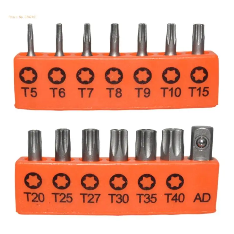 Plum Blossom Screwdriver Bit Set T5-T6-T7-T8-T9-T10-T15-T20-T25-T27-T30-T35-T40 Dropship