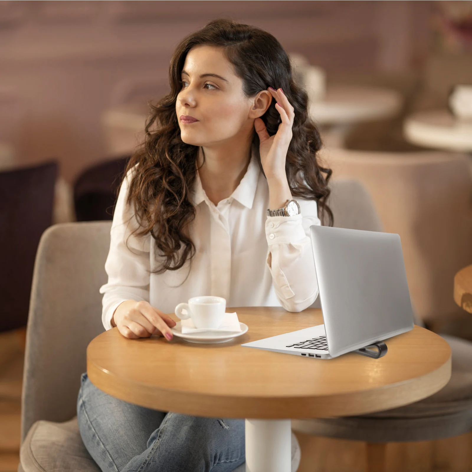 

4pcs Laptop St s Notebook Risers Computer Holders Adjustable Height Shelf Silica Gel Durable Safe Portable Gifts Scratch Free