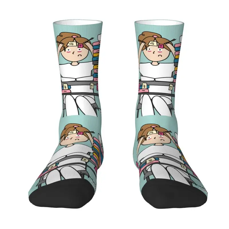 Enfermera En Apuros Nurse Medical Health Dress Socks Men's Women's Warm Funny Novelty Crew Socks