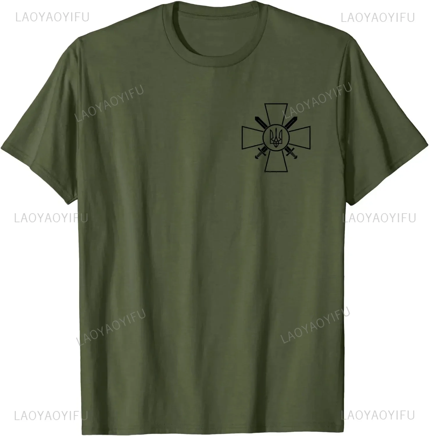 Zelensky Military Emblem of The Army Casual 100%cotton TShirt Emblem of The Ukrainian Armed Forces T Shirt Men Short Sleeve Tops