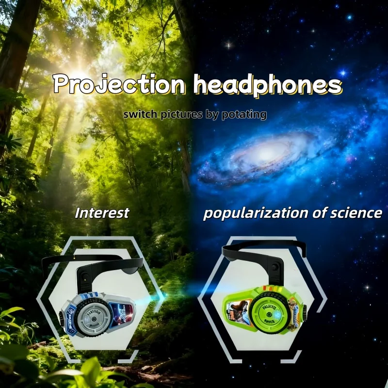 سماعات رأس إسقاط مثبتة على الرأس قابلة للتعديل - ألعاب تعليمية وترفيهية للأطفال بالإضافة إلى f