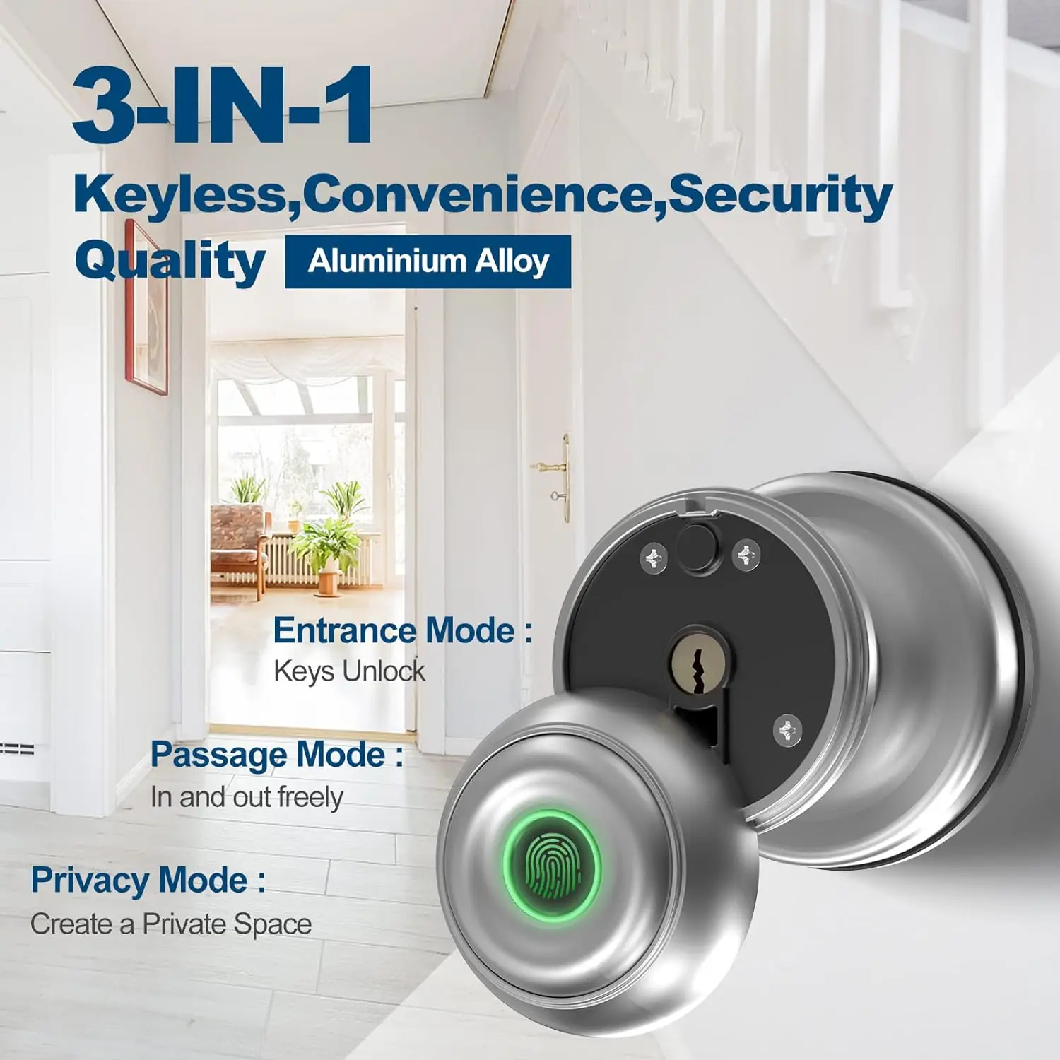 Smart Door Knob, Smart Door Lock, Fingerprint Door Lock ,Smart Lock Biometric Door Lock Fingerprint, Door Knob With TTLOCk