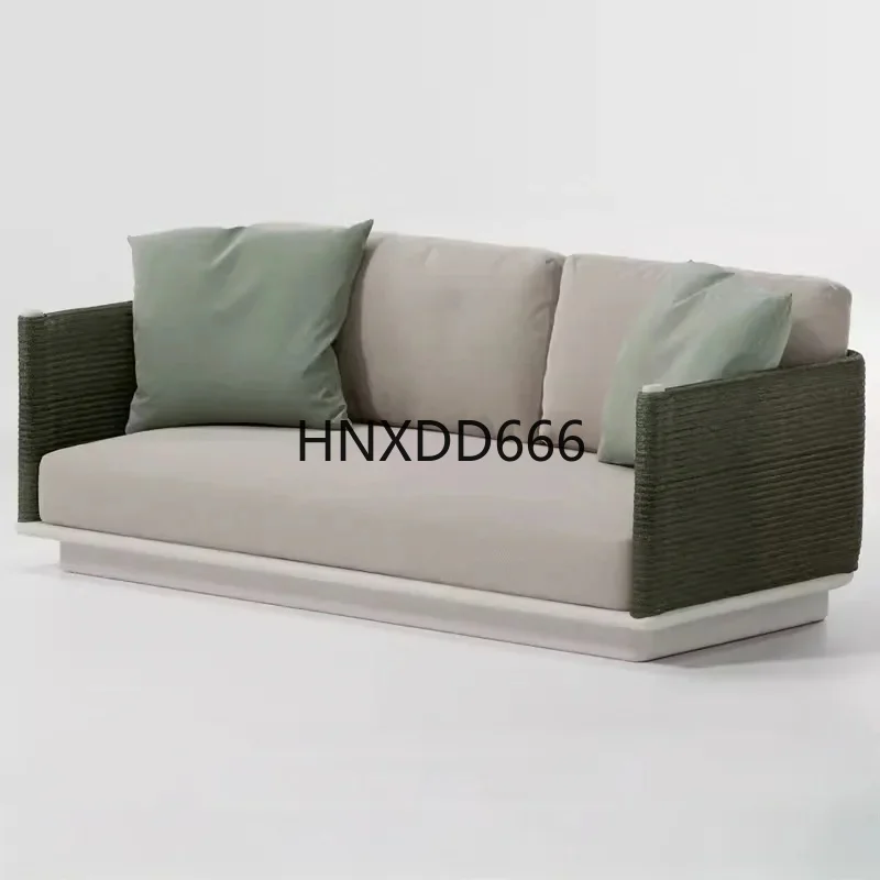 

Outdoor Rattan Garden Sofa with Rain and Sun Protection for Courtyard Villa Large Apartment Terrace Sun Room