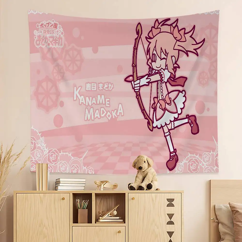 Tapiz de pared de Puella Magi Madoka Magica Kaname Madoka - Estilo dulce y adorable, decoración acogedora para la habitación de los fans del anime Mahou Shoujo.