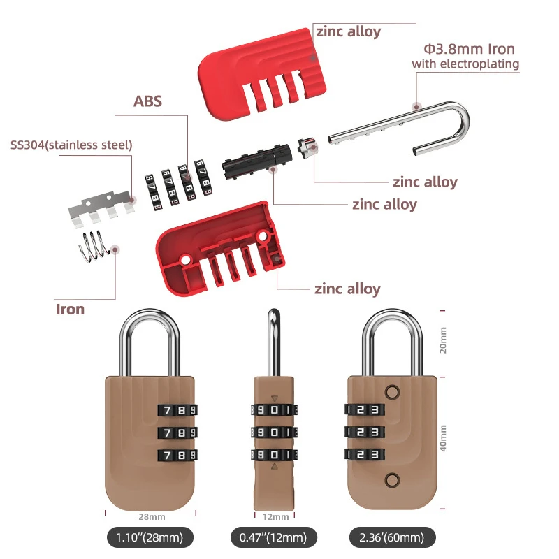 Замок для багажа с цифрами и кодами для багажа