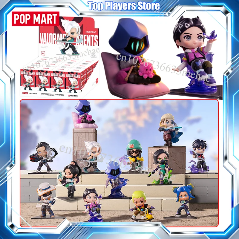 Echte POP MART Valorant Blind Box Spielzeuge, klassische Agenten-Serie, Mystery Box, Clove, Jett Figur, Viper, Omen Puppe, Überraschungsbox, Geschenke