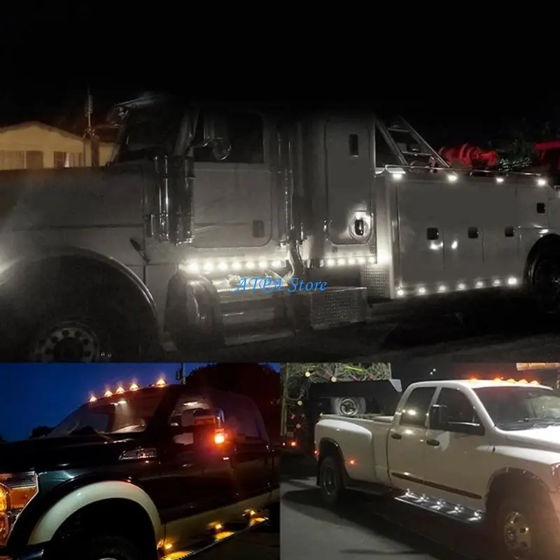 

U13C 4 Pack LED Front Rear Side Marker Light for Boats Truck Trailer Led Marker Clearance Lights Waterproof 5-color