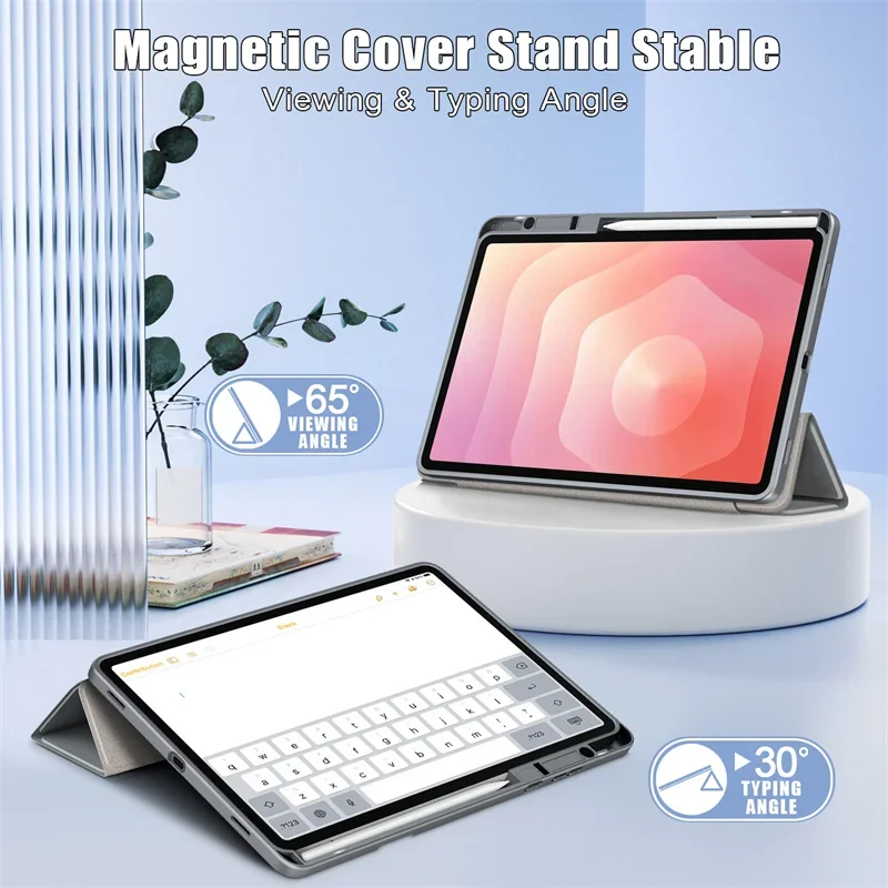 For Samsung Galaxy Tab S11 Case with Pen Holder Luxury Magnetic Acrylic Hard Stand Cover For Funda Galaxy Tab S11 Case 11 inch