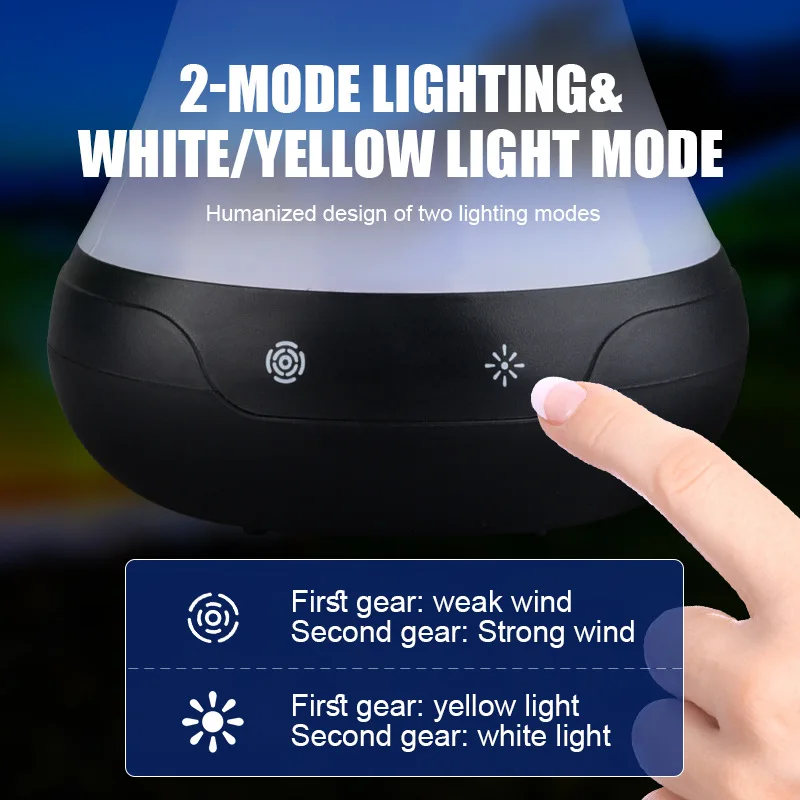 Multi-Functional Fan Blade Fly Repellent - Outdoor Hanging Mosquito Repeller with LED Charging & Touch Control