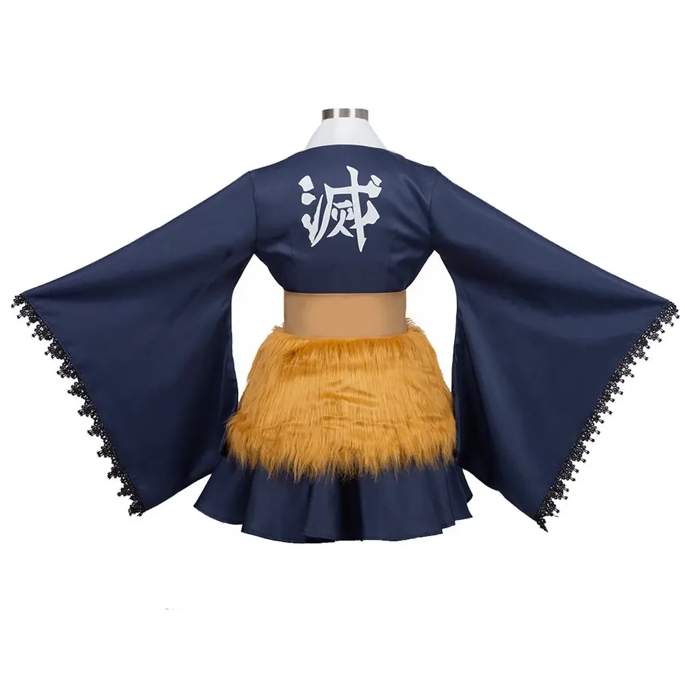 أزياء أنيمي Hashibira Inosuke التأثيرية أزياء الهالوين للنساء أزياء رداء oyun vêtements الزي الرسمي رداء زي Rolle