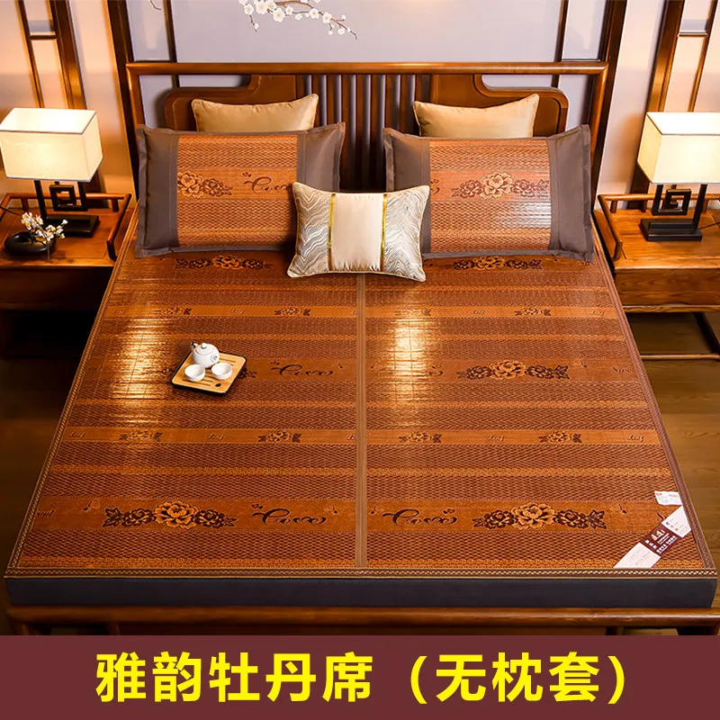 Summer bamboo mat, foldable bamboo mat, ice silk mat, dual-use home mattress, double-sided cool mat, student dormitory grass mat