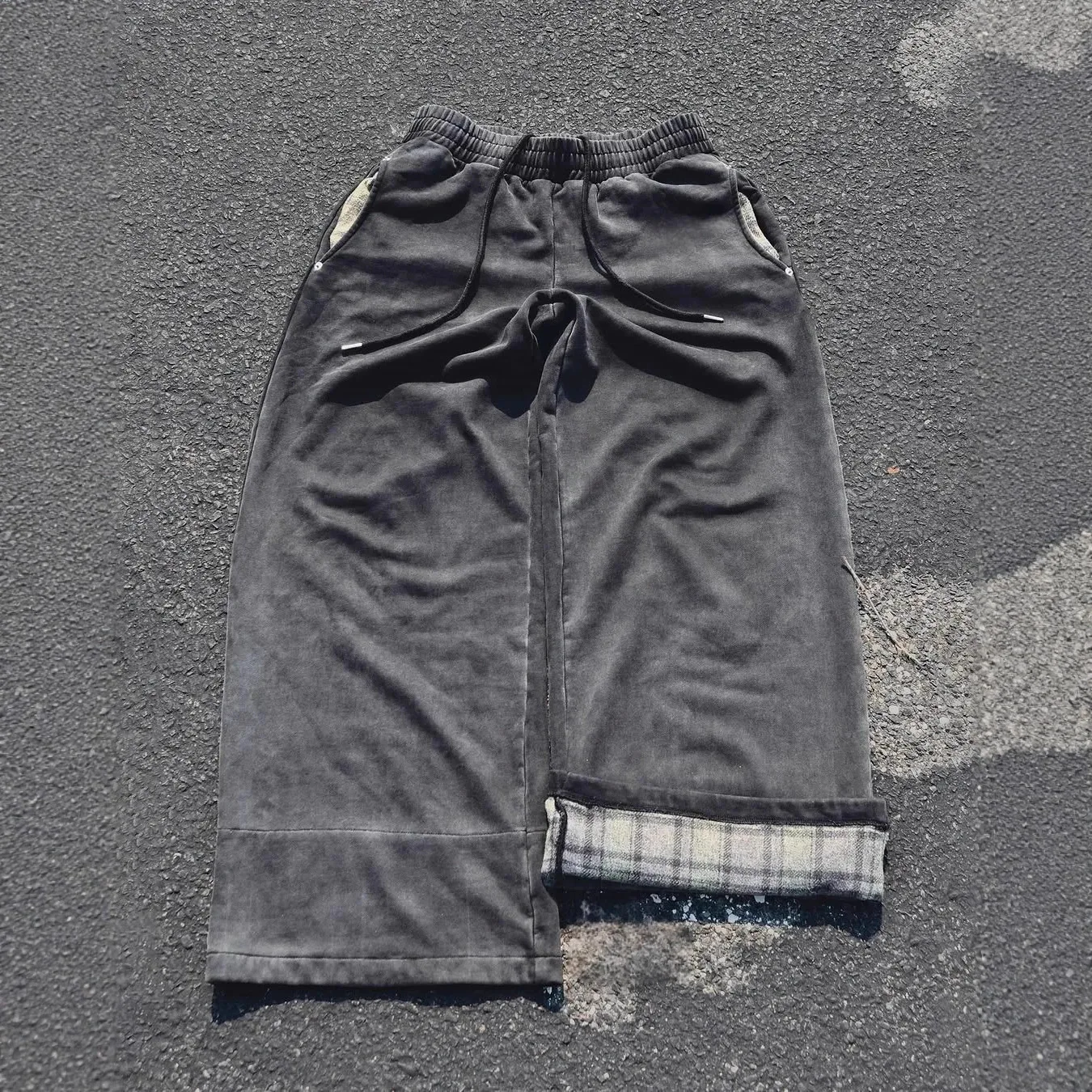 INS منقوشة خمر روك فضفاض المرأة السراويل الرياضية غير رسمية 2000s أوروبا أمريكا الخريف الشتاء موضة الشرير الهيب هوب بنطلون مستقيم