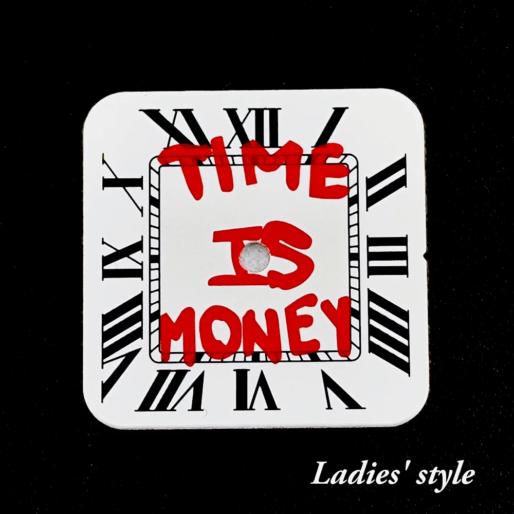 NH05 dial pink time is money dial ladies' watch square Roman dial suitable for NH05 movement watch accessories